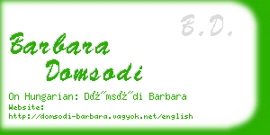 barbara domsodi business card